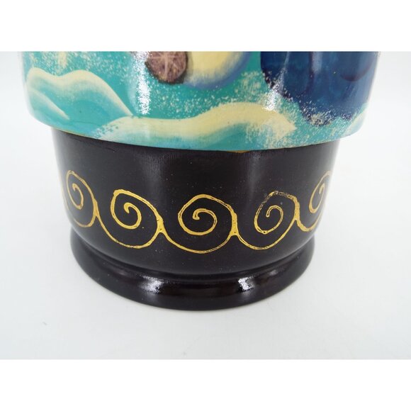 Original Russian Handcrafted Wood 10" Nesting Doll with 11 Ornaments - Picture 9 of 16